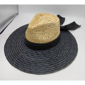 Cappello di paglia di grano con fascia di seta