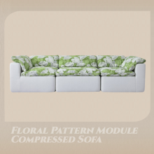 Divano compresso con modulo con motivi floreali