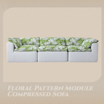 Divano compresso con modulo con motivi floreali