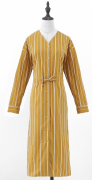 Women's Yellow Shirt-style Dress