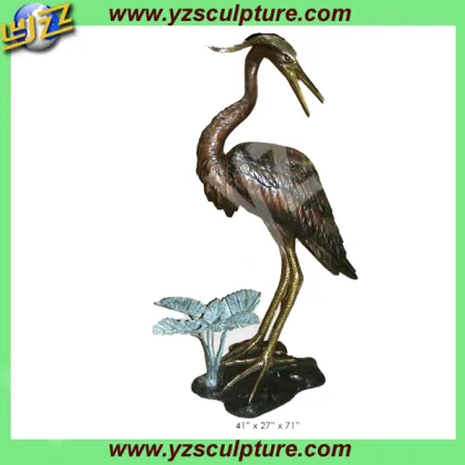 Garden Bronze Heron Fountain GBF-B053V