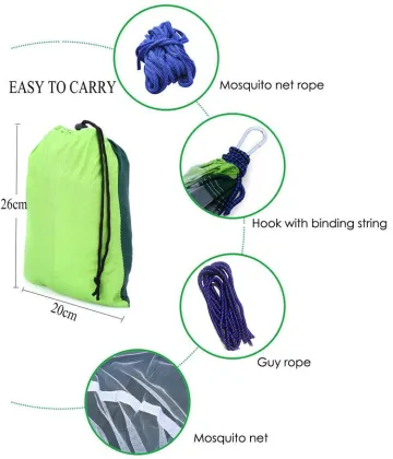 210T Parachute Nylon Hammock Swings for Patio, Garden, and Beach