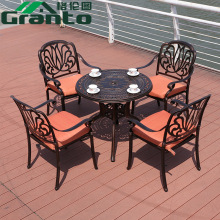 Antique Outdoor Patio Furniture Cast Aluminum Garden Dining Tables and Chairs Set Manufactory