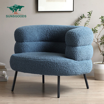 Luxury Velvet Fabric Metal Leg Sofa Chair for Living Room