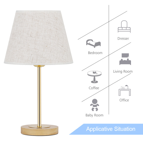 Gold Desk Lamp Set-of-2 with Linen Shade