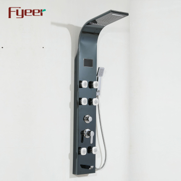 Fyeer Black Digital Shower Panel with LED Light