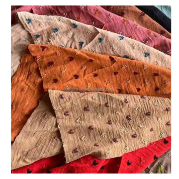 High-Quality 180D Cey Hemp 174 GSM Elastic Crinkle Crushed Cey Crepe Fabric for Dresses