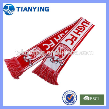 popular custom knit acrylic rugby fan scarf