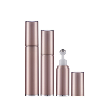 Cor de ouro 5ml 10ml 15ml Cosmético Rollless Roll On Eye Serum Garrafa vazia com bola de rolo