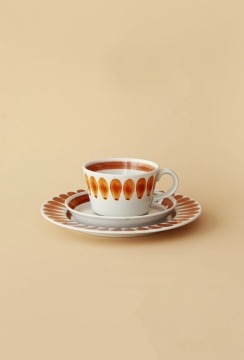 Vintage - style Ceramic Cup and Saucer Set