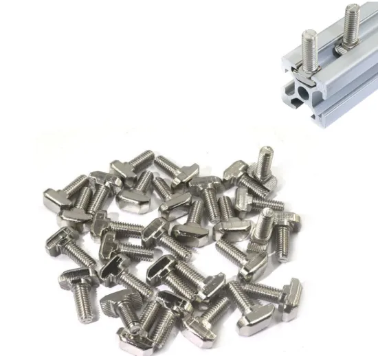 3030 Carbon Steel Profile M6 T Screw Fastener Bolts for Slot Groove 8mm