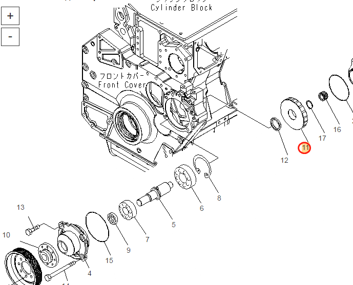 كوماتسو PC1250 SAA6D170 Engine GEAR 6240-61-1620