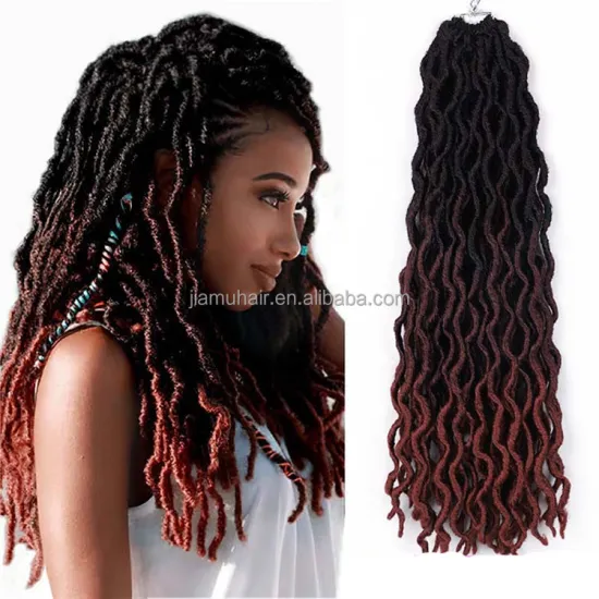 Synthetic Gypsy Locs Hair Extension Braids Ombre Color Wavy Curly Crochet Brais Hair Goddess Locs Hair Wholesale