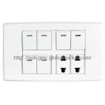 W92 sereies——Double 2 pin socket + 6G switches