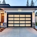 Customized 10x10 Foot Manual Roll Up Garage Door Frosted Glass Retractable Screen