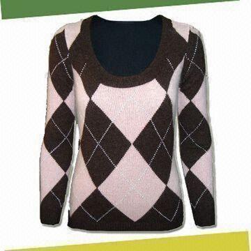 Women's Pullover Knitwear, Made of 37% Wool, 25% Viscose, 20% Nylon, 18% Angora, in 204g with 7GG