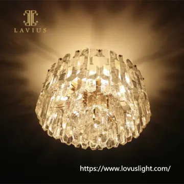 Thick crystal custom pendant light Concise style crystal chandelier Living room bedroom crystal chandelier