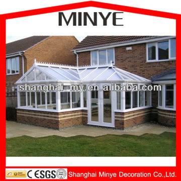 Minye custom design small aluminum profile glass sunroom/greenroom/house/garden house/warm room/show room system