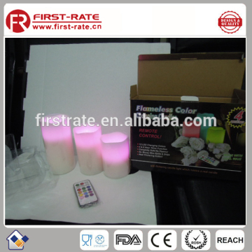 Gift & Decor Ivory Real Wax Pillar led flameless candle light