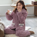 women's winter thick coral fleece pajamas