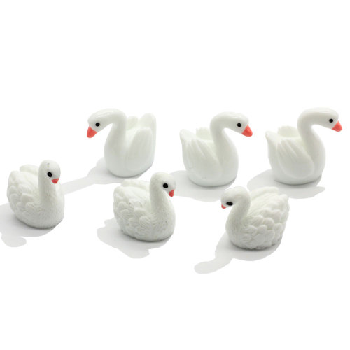 100Pcs/Lot 15*23MM Mini Swan Figurine Fairy Garden Ornaments Crafts Goose Model Miniature Animal Home Micro Landscape Ornament