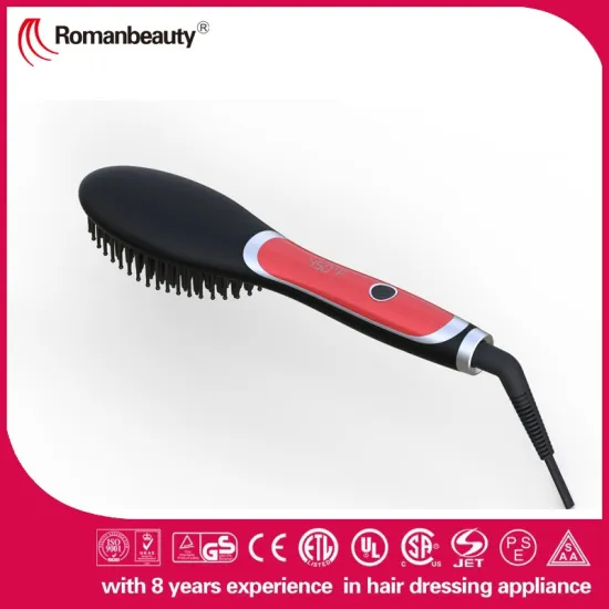 korea design electric hair straightening brush lcd display Hair Straightening comb iron hair straightener brush