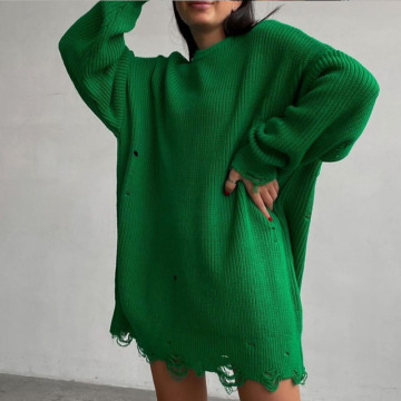 Robe de pull à col roulé surdimensionné