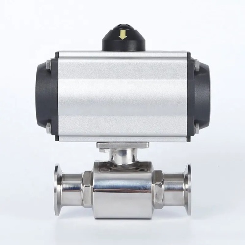 Clamp 3Way Double Acting Pneumatic Sanitary Ball Valve