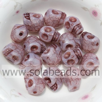 Hot 10*13MM Crystal Plastic Skull Shaped Lucite Beads