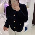 Black and white dot loose knit long sleeves