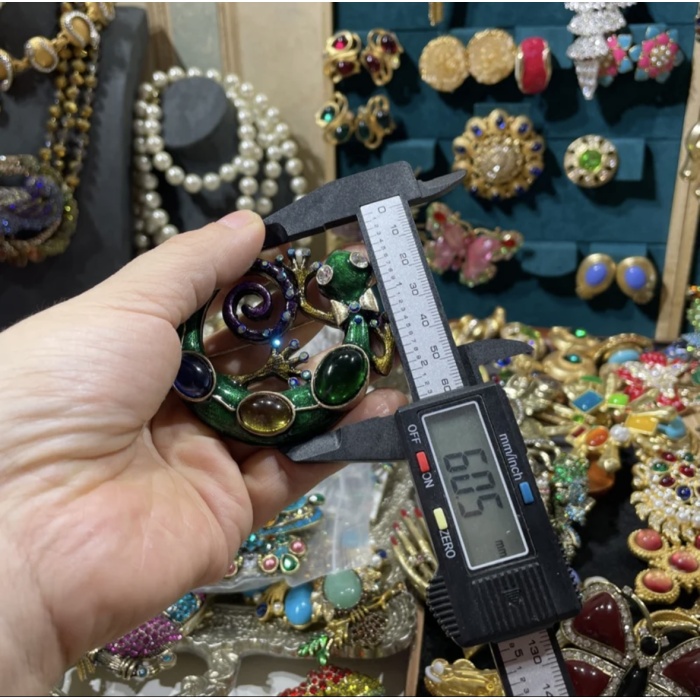 Chameleon retro e fofo e pequeno broche de lagarto