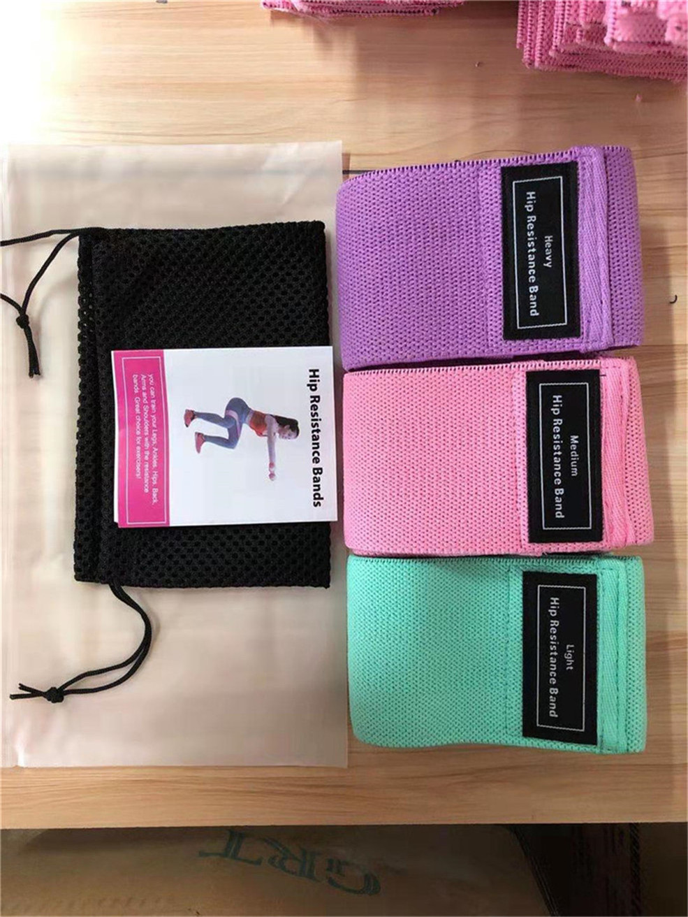 Resistance Bands for Legs and Butt Exercise Bands - Non Slip Elastic Booty Bands 3 Levels Workout Bands