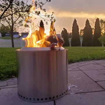 Camping hiking Large Outdoor Stainless Steel Fire Pit Barbecue Grill Portable Wood Burning Smokeless Fire Pit
