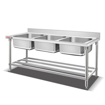 Australia Commercial Stainless Steel 3 Compartment Kitchen Sink Stand Factory