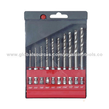 10-piece hex shank HSS drill bit set