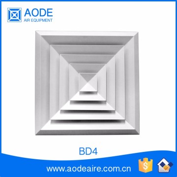 Aluminium modular exhaust air diffuser square, BD4 four way Beveled Edge Rectangular Diffuser
