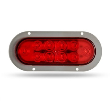 1x Flat Chrome Bezel 10LED 6" Oval Tail Light Connector