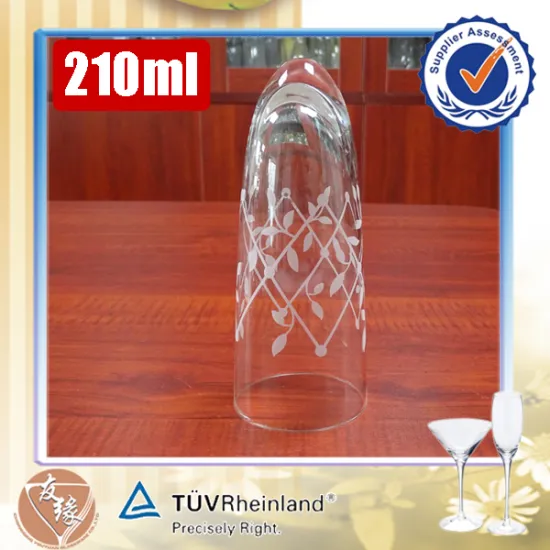 Wholesale customized no stem 210ml super flint glass champagne glasses