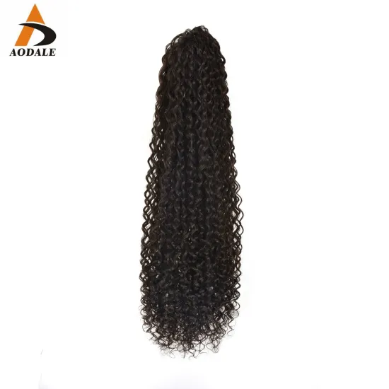 elastic band clip in synthetic headband piece afro kinky curly drawstring high synthetic hair extension ponytail for black women