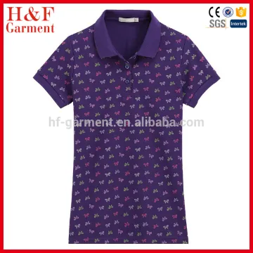 Latest desigh 100% cotton womens fitted polo shirt with plus size