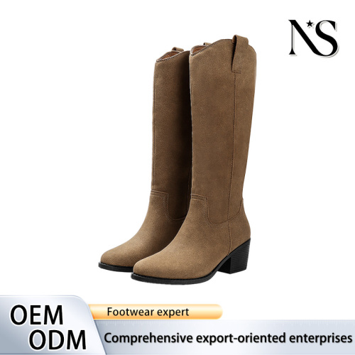 Botas hasta la rodilla de ante caqui Western Vibes vintage