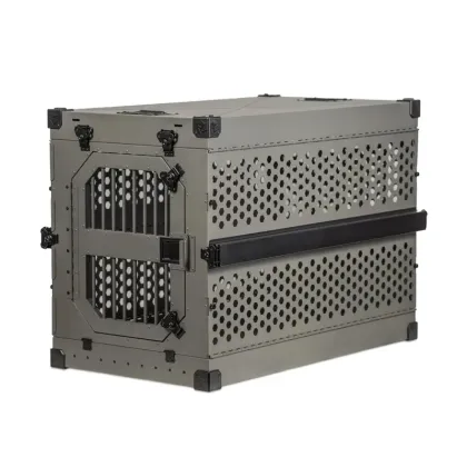Folding Metal Collapsible Airline Approved Dog Kennel Crate for Large Pets