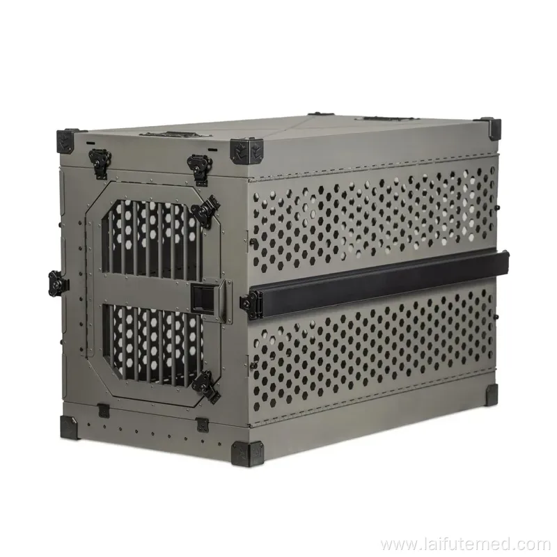 Folding Metal Collapsible Airline Approved Dog Kennel Crate for Large Pets