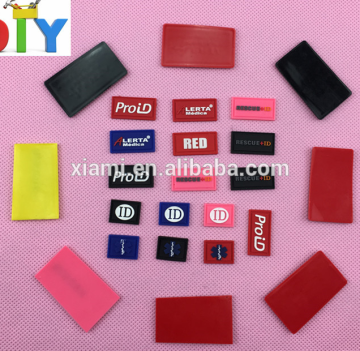 promotion gift color embossed words Rubber label
