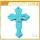 Pendentif croix turquoise pierre semi-précieuse 75X50MM