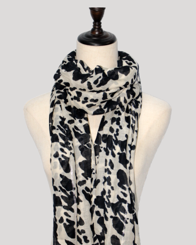 Wool ringan dengan percetakan Lurex Spring Lady Scarf