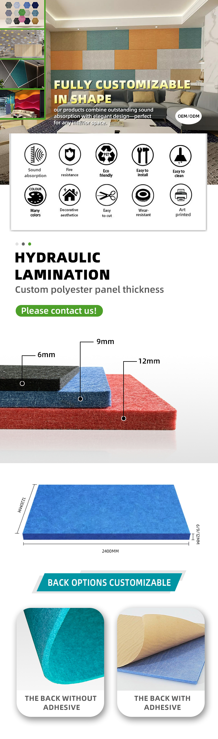 1Polyester acoustic panel