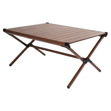 Burlywood Egg Roll Table: Portable Picnic Camping Table