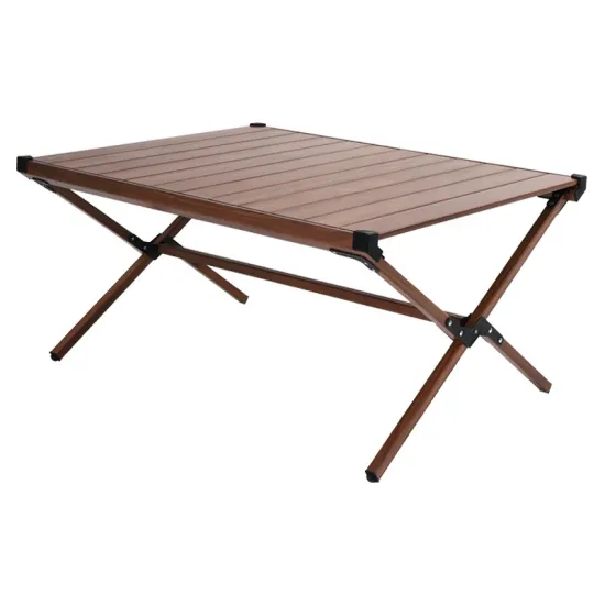 Burlywood Egg Roll Table: Portable Picnic Camping Table