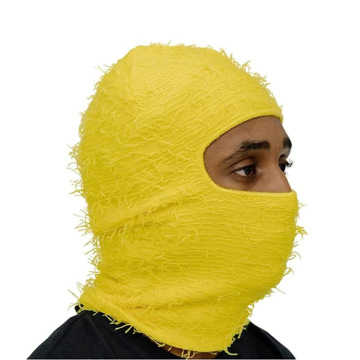 Custom Distressed Knitted Crochet Skull Printed Mohair Camouflage Tactical Balaclava